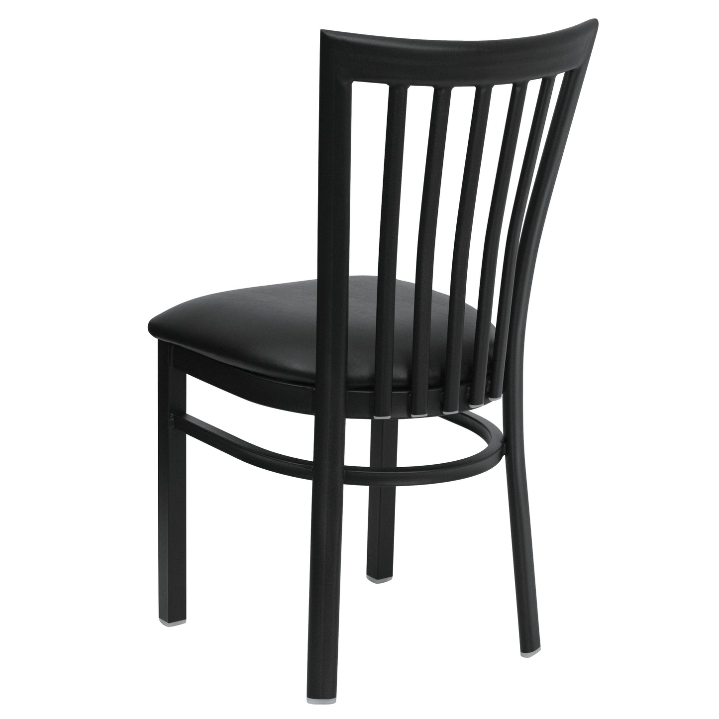 School House Back Metal Restaurant Chair - Vinyl Seat