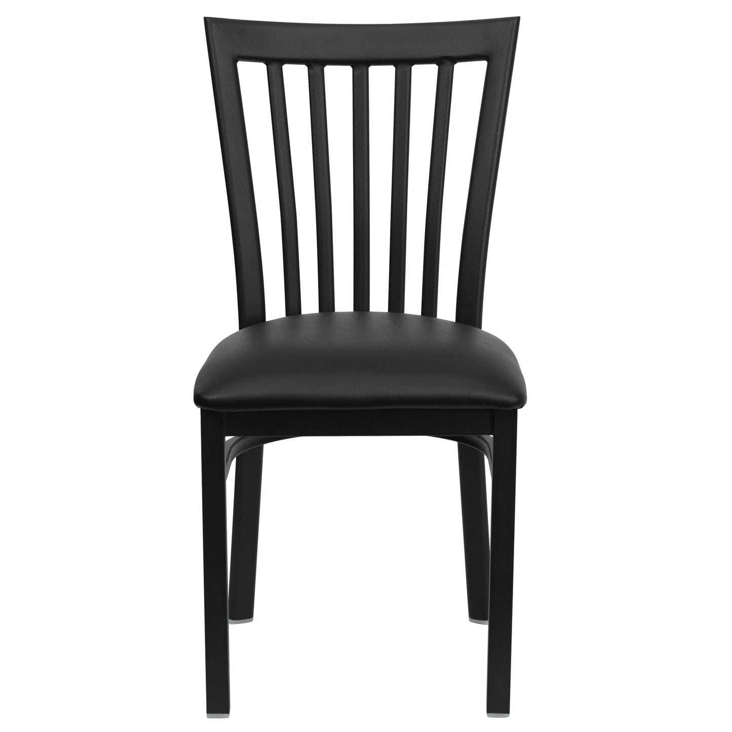 School House Back Metal Restaurant Chair - Vinyl Seat