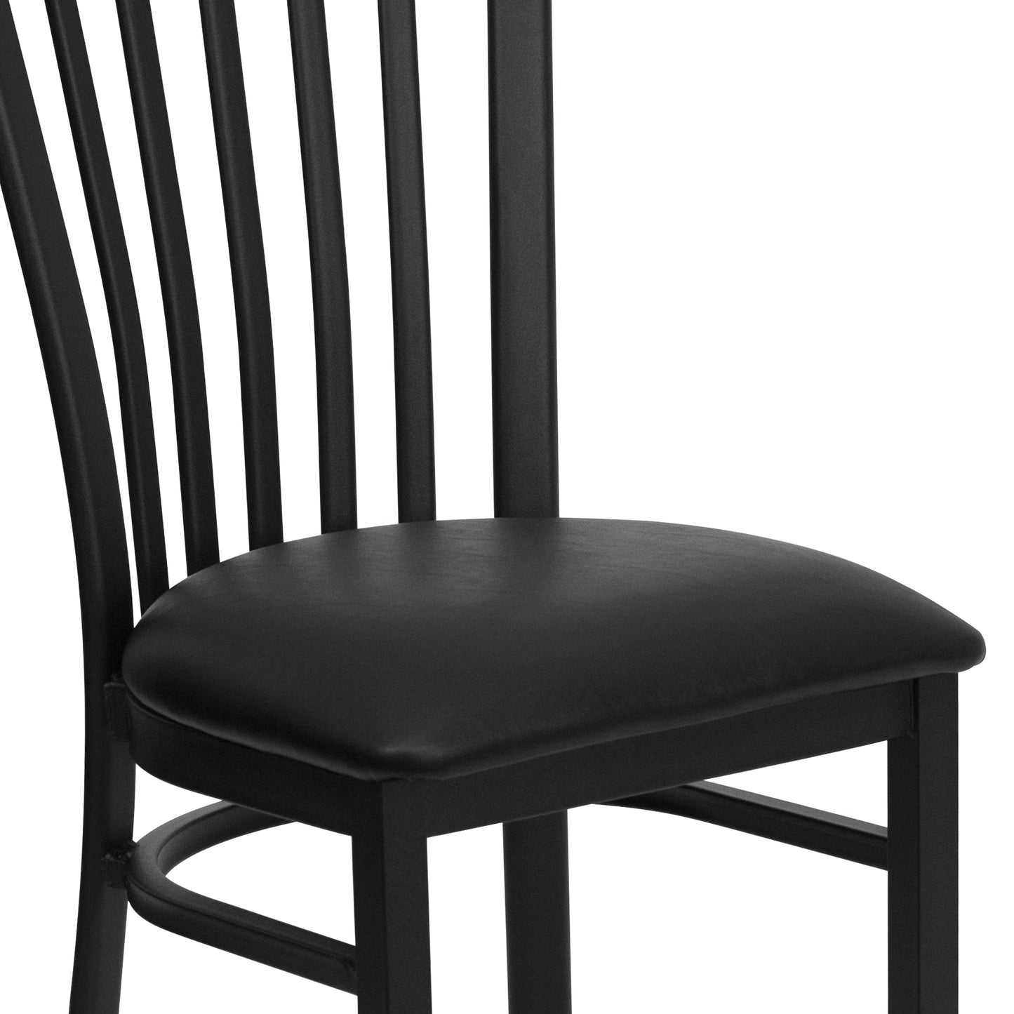 School House Back Metal Restaurant Chair - Vinyl Seat