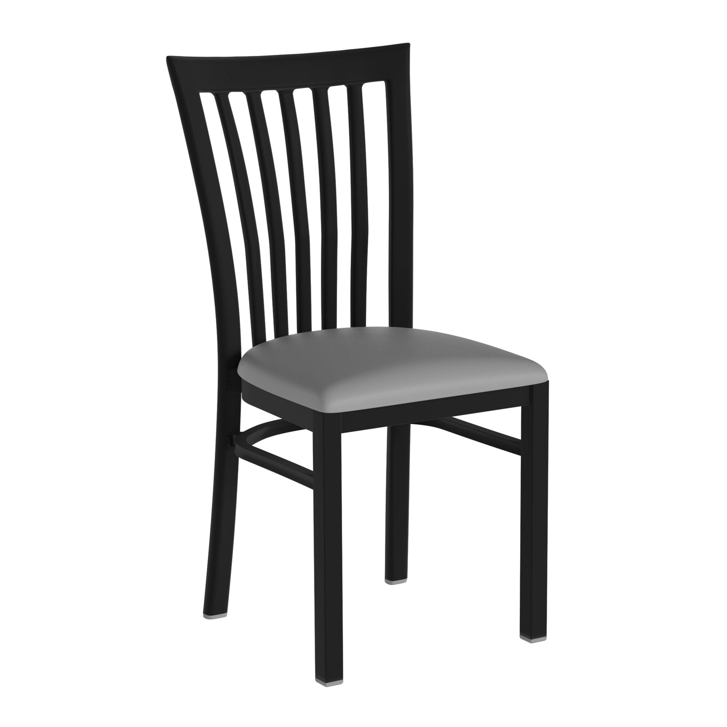 School House Back Metal Restaurant Chair - Vinyl Seat