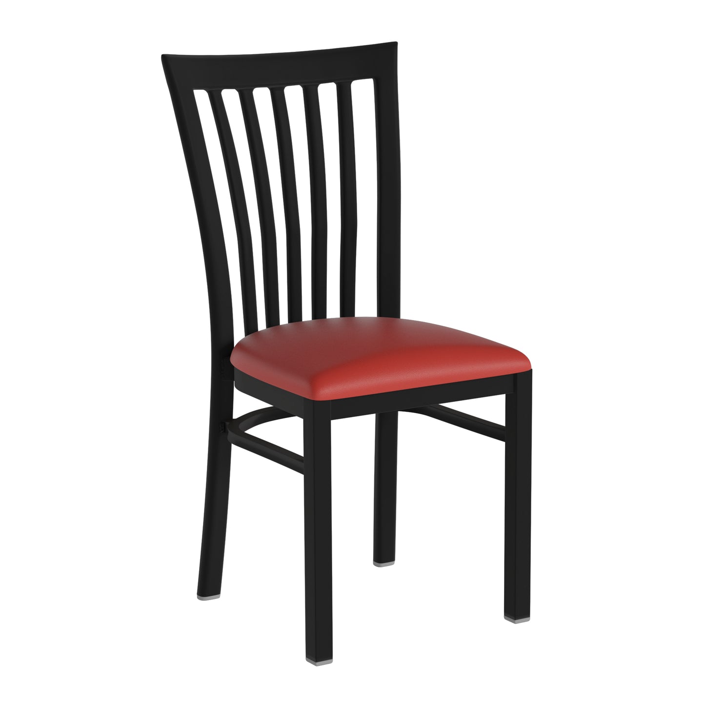 School House Back Metal Restaurant Chair - Vinyl Seat