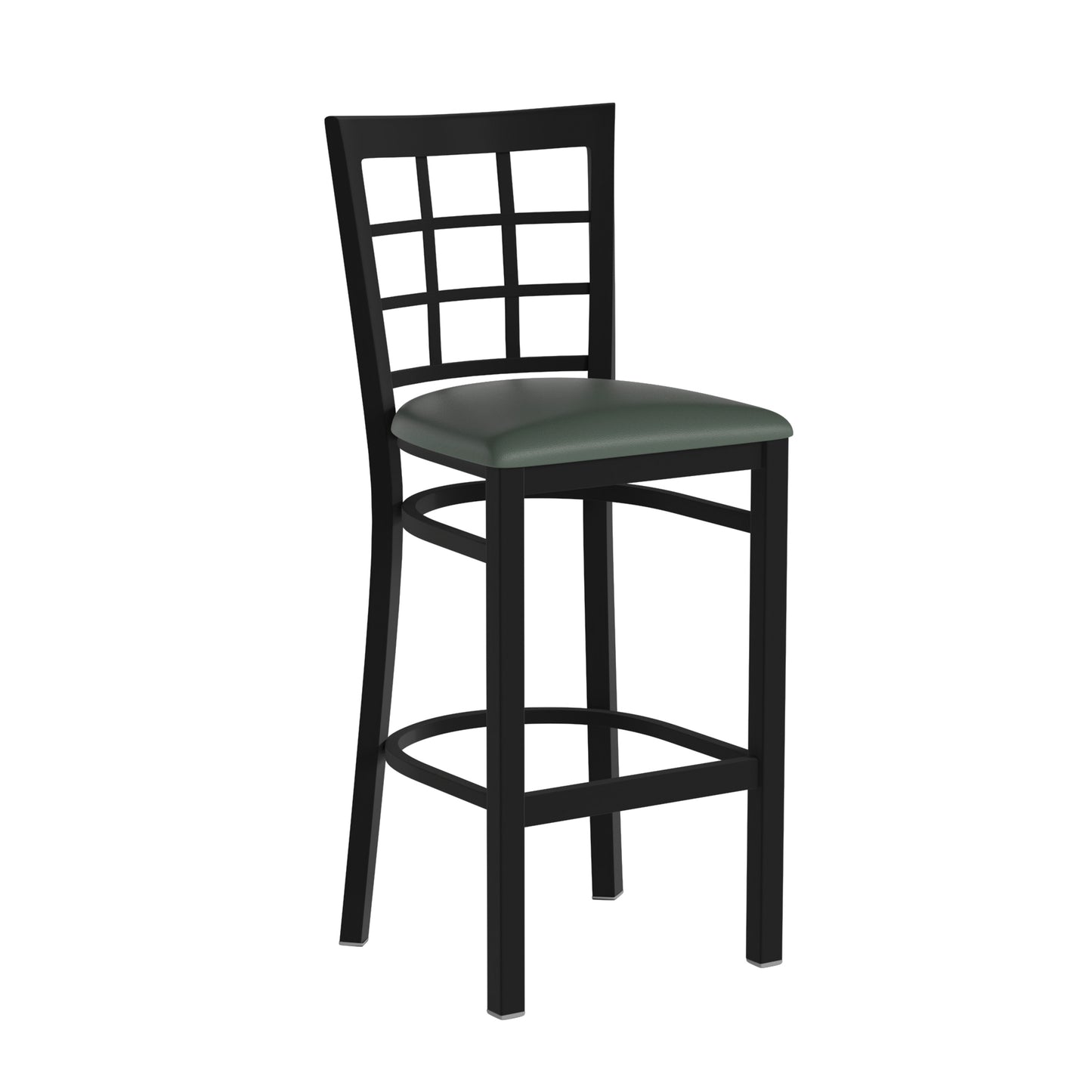 Window Back Metal Restaurant Barstool - Vinyl Seat