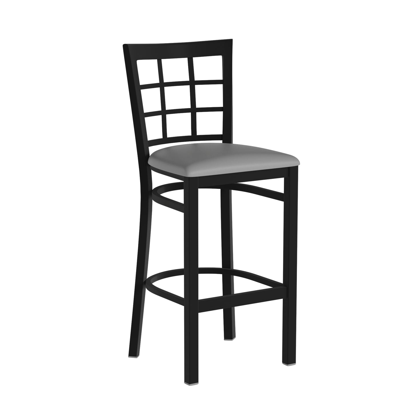 Window Back Metal Restaurant Barstool - Vinyl Seat