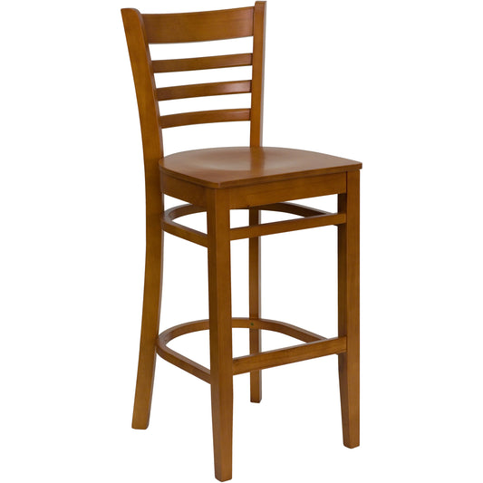 Ladder Back Cherry Wood Restaurant Barstool