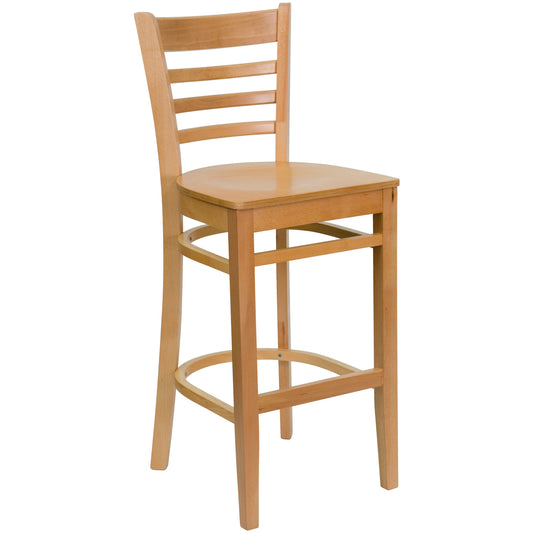 Ladder Back Natural Wood Restaurant Barstool