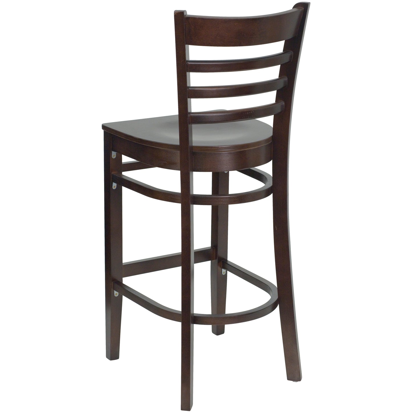 Ladder Back Walnut Wood Restaurant Barstool