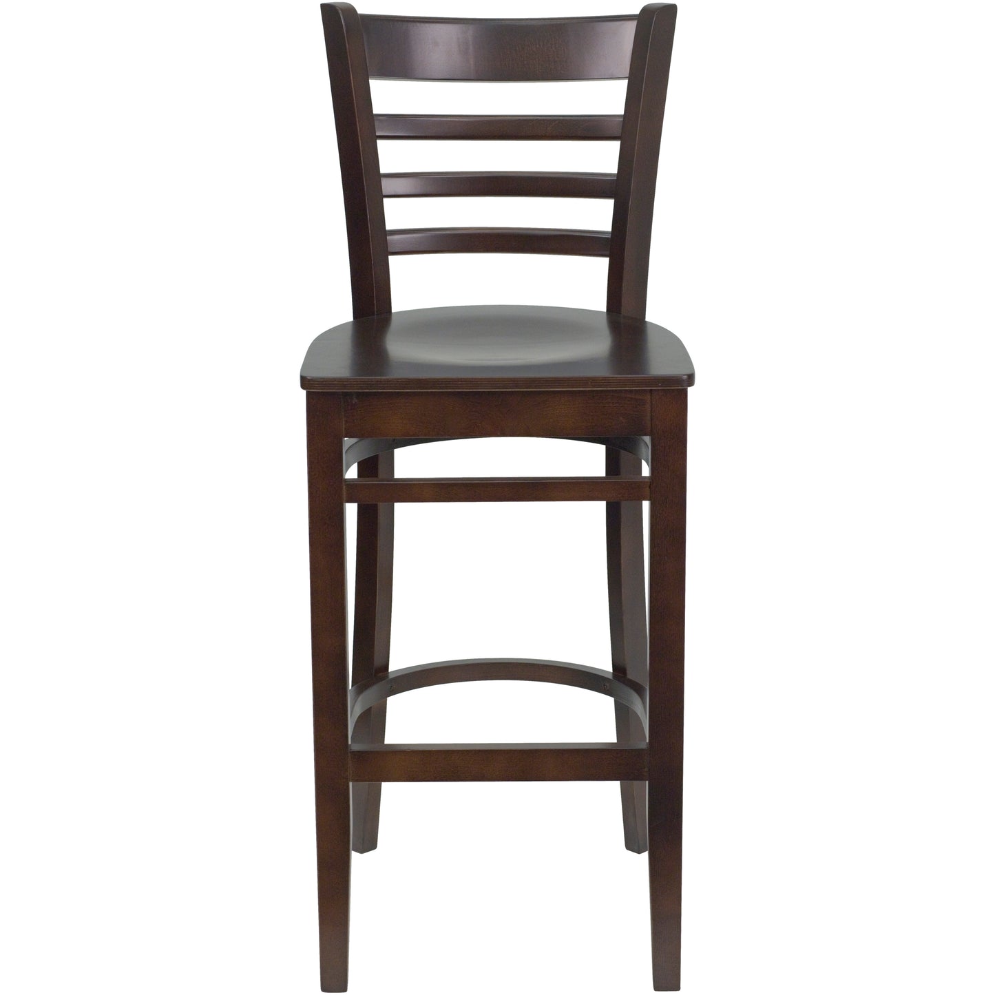 Ladder Back Walnut Wood Restaurant Barstool