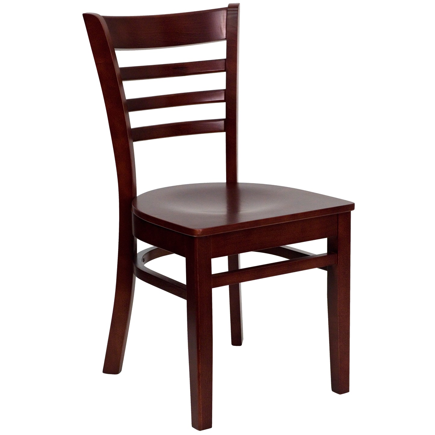 Ladder Back Mahogany Wood Restaurant Chair