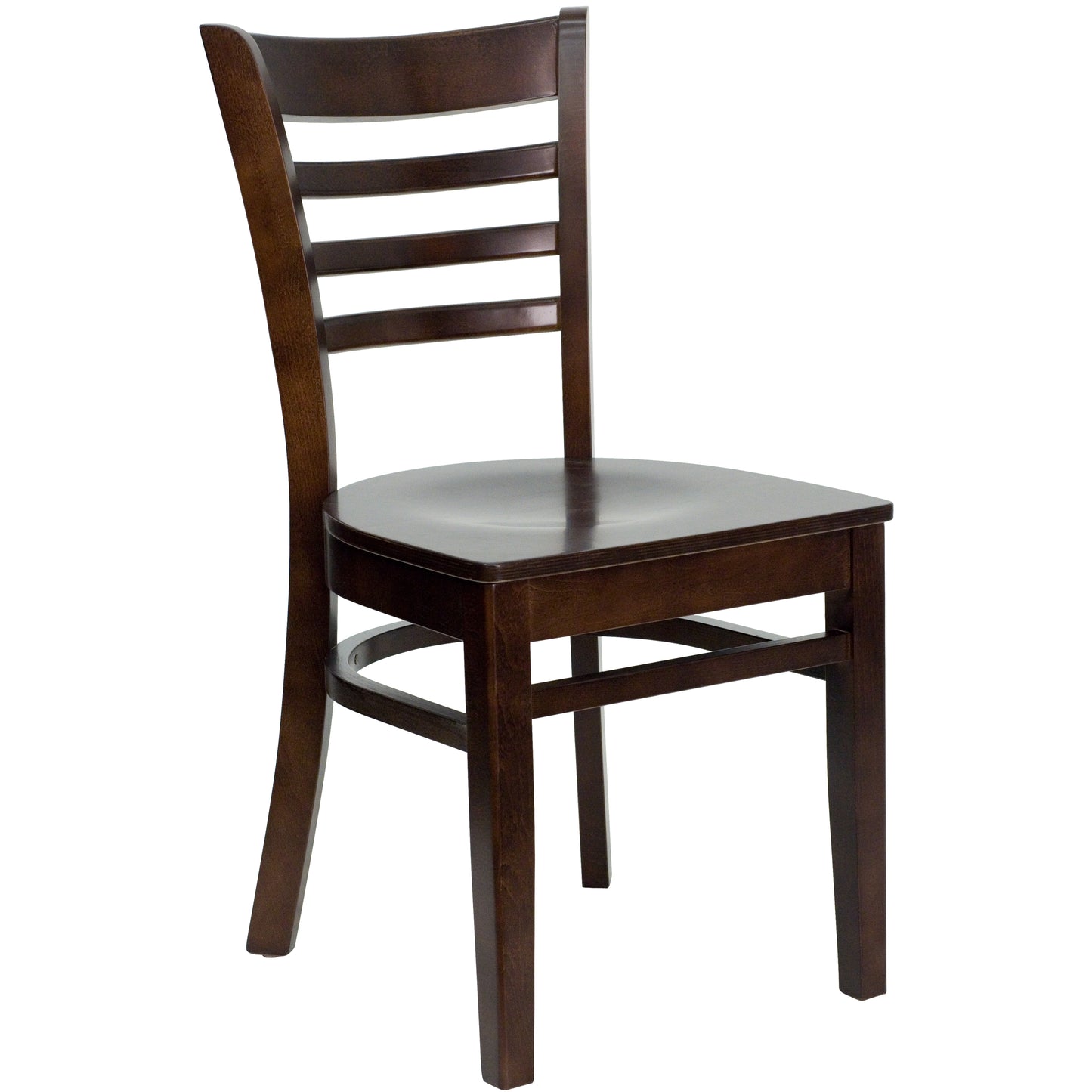 Ladder Back Walnut Wood Restaurant Chair