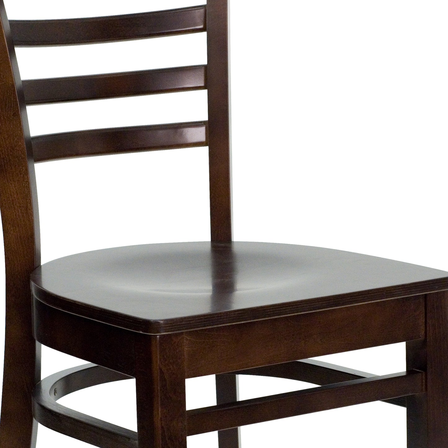 Ladder Back Walnut Wood Restaurant Chair