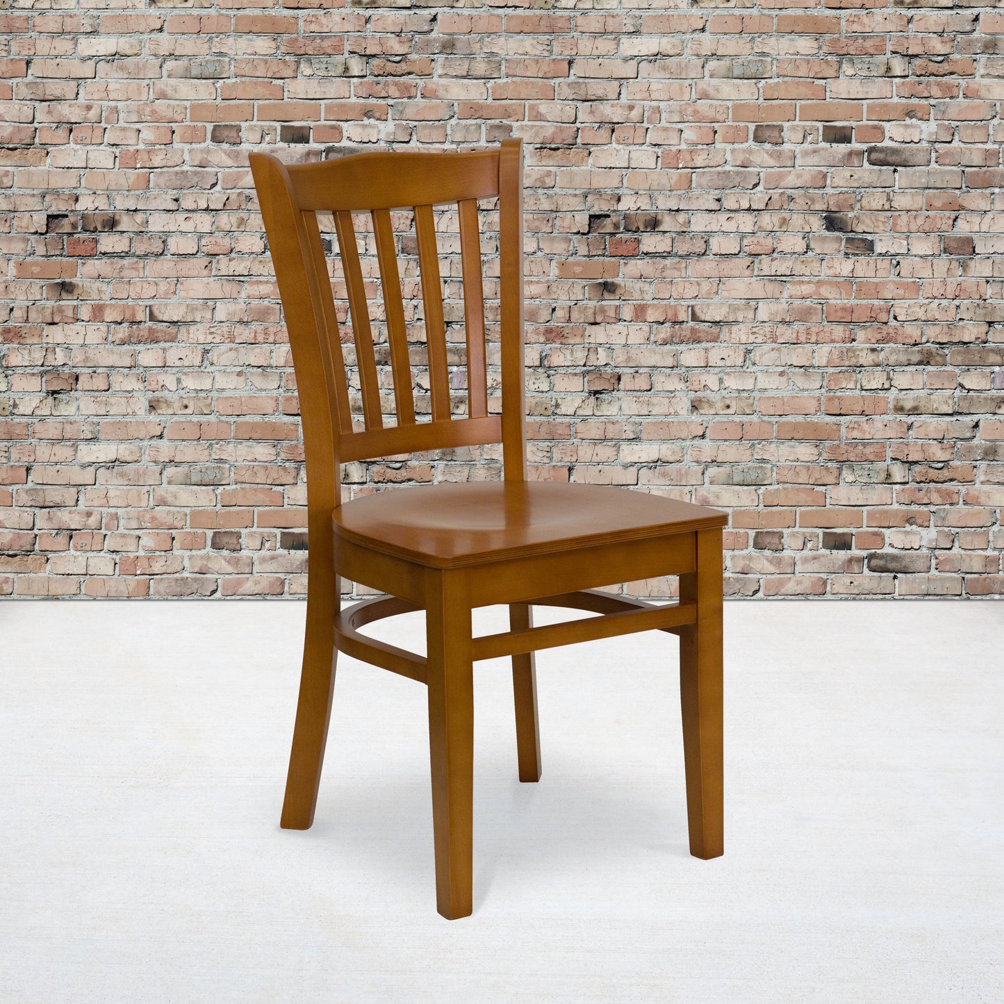 Vertical Slat Back Cherry Wood Restaurant Chair