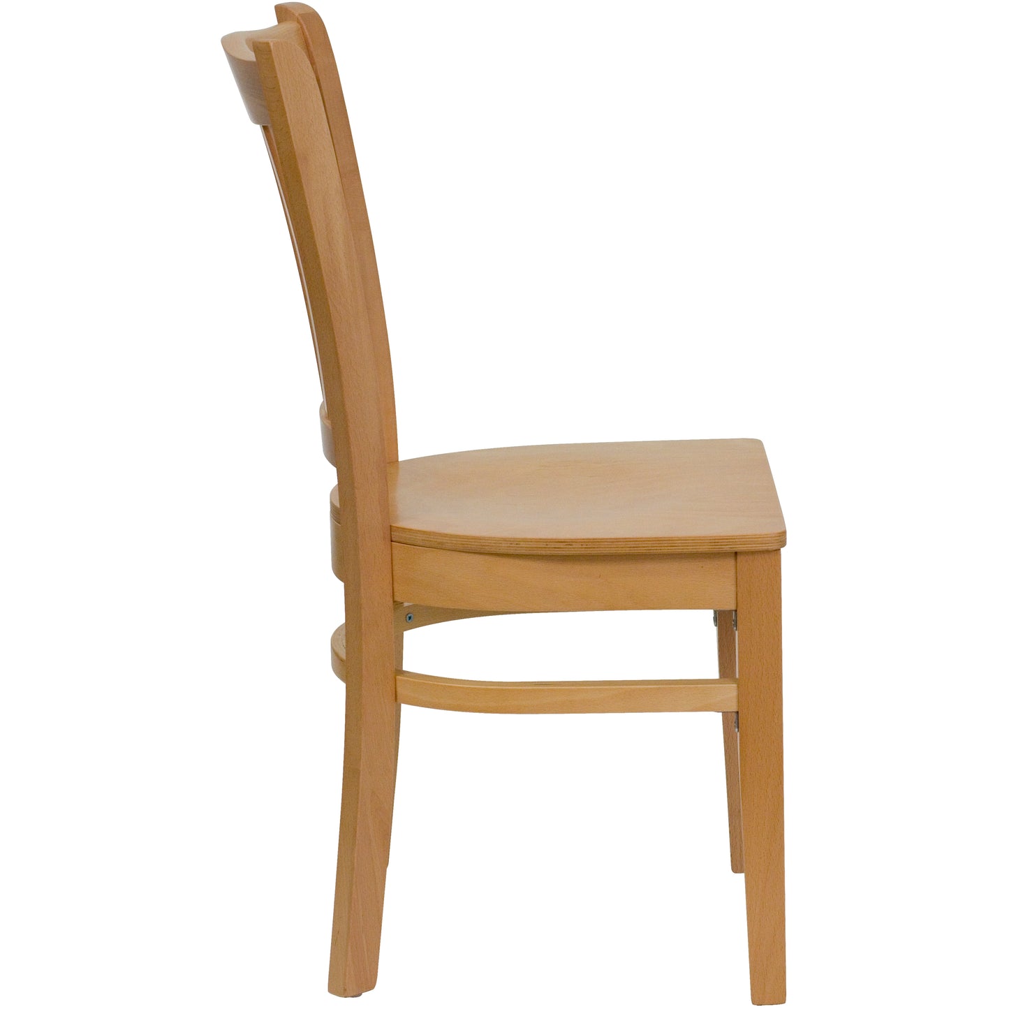 Vertical Slat Back Natural Wood Restaurant Chair