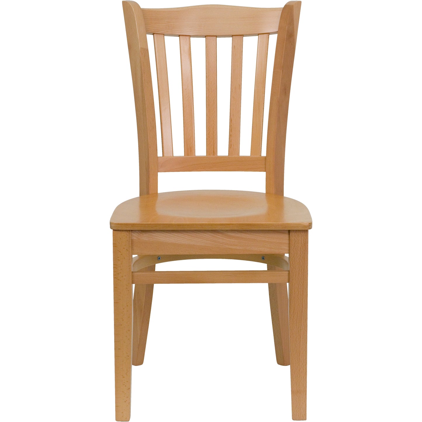 Vertical Slat Back Natural Wood Restaurant Chair