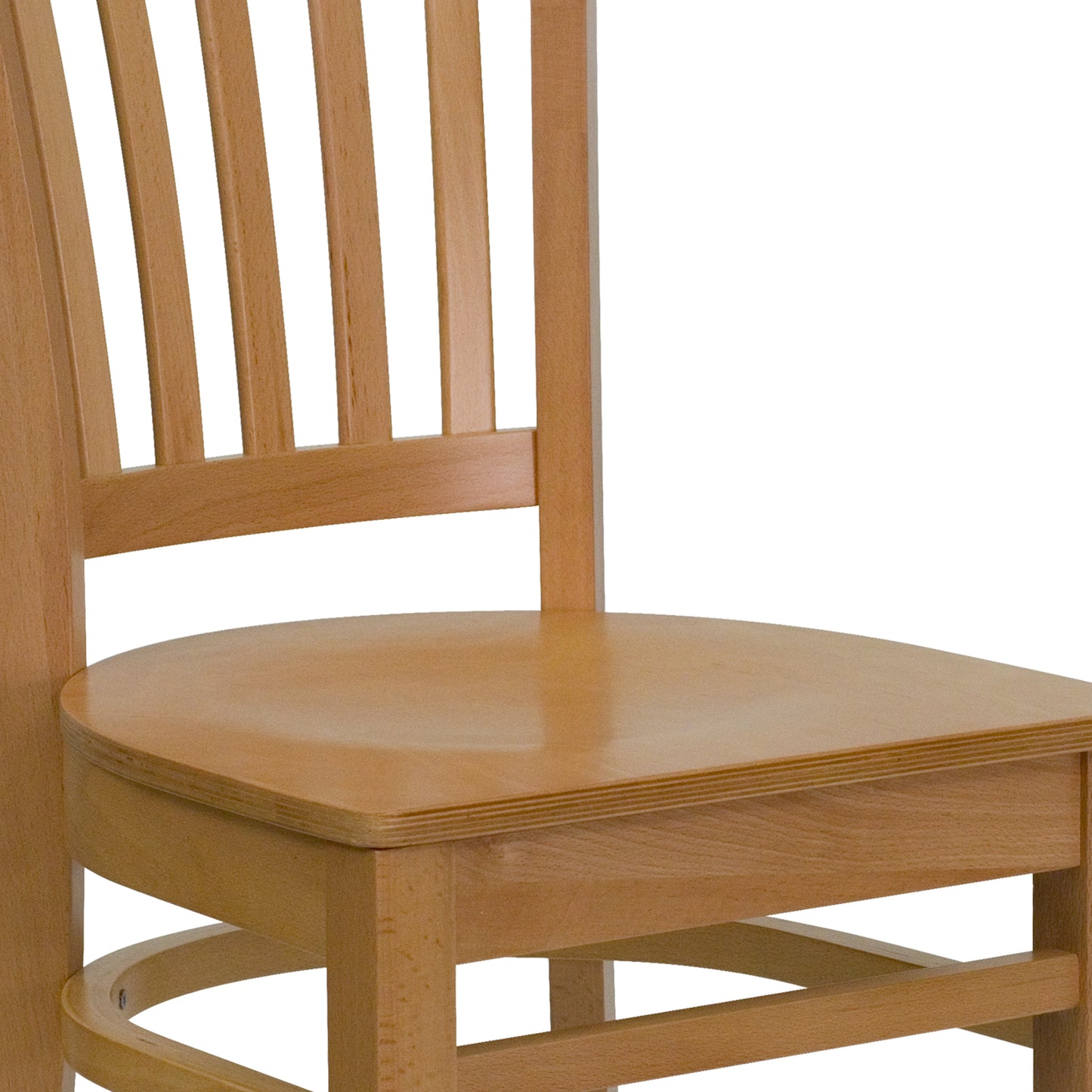 Vertical Slat Back Natural Wood Restaurant Chair