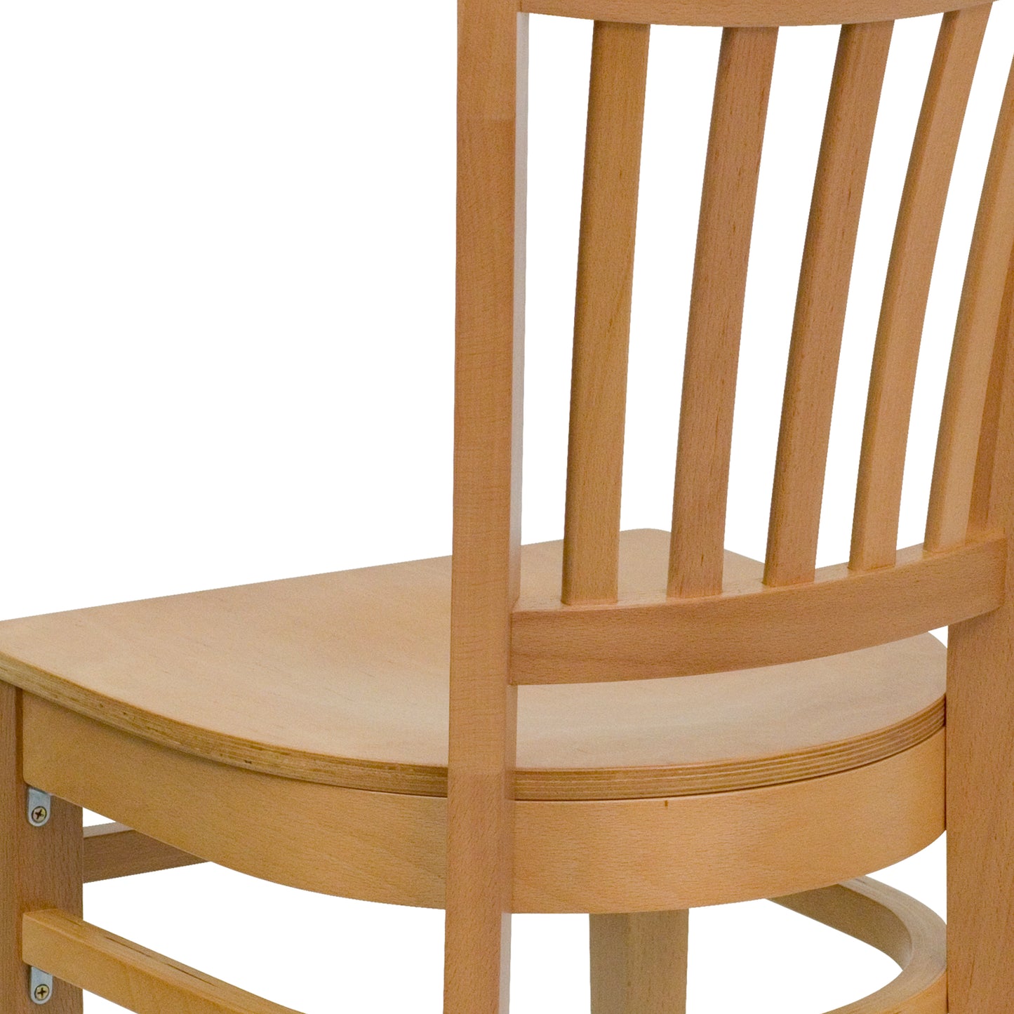 Vertical Slat Back Natural Wood Restaurant Chair