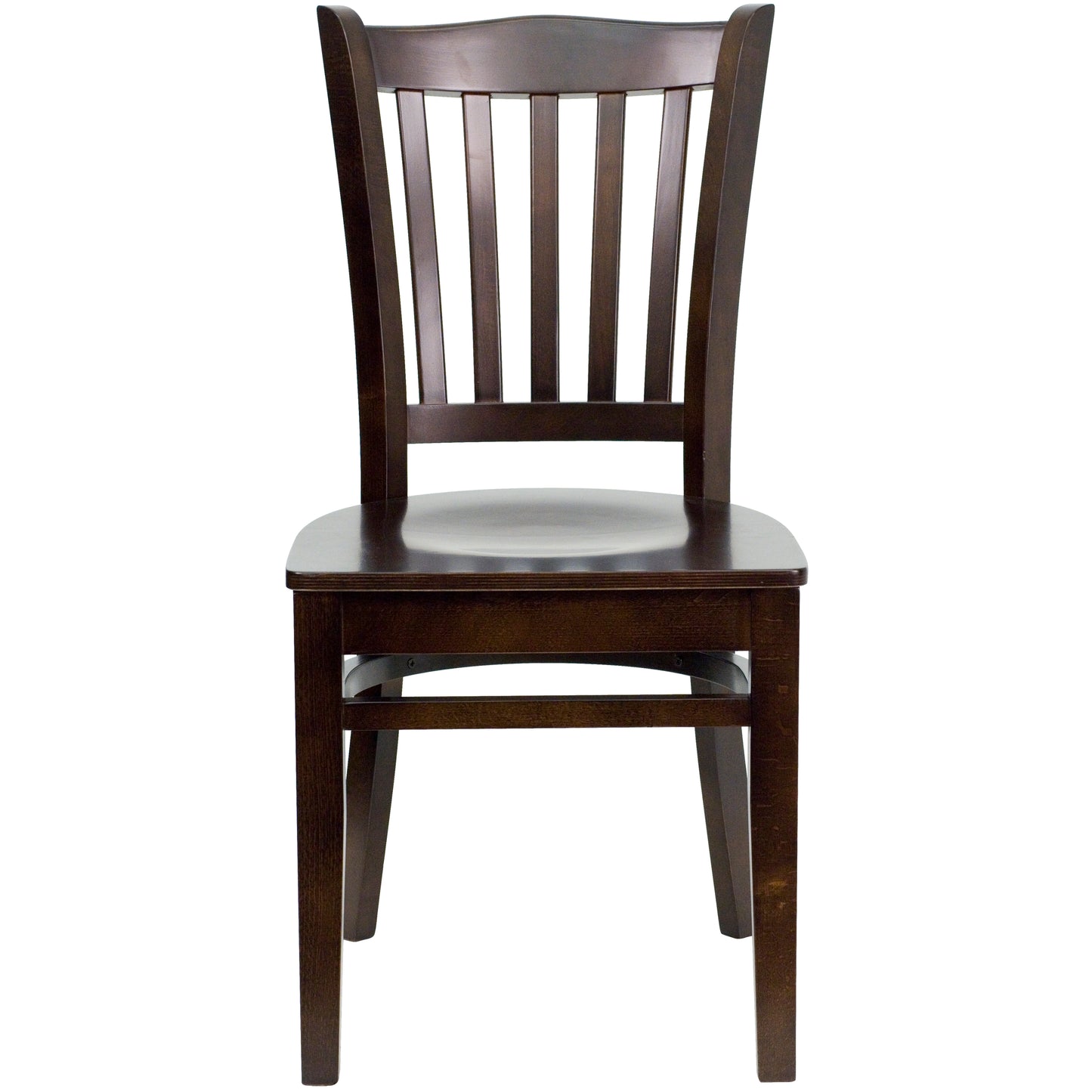 Vertical Slat Back Walnut Wood Restaurant Chair