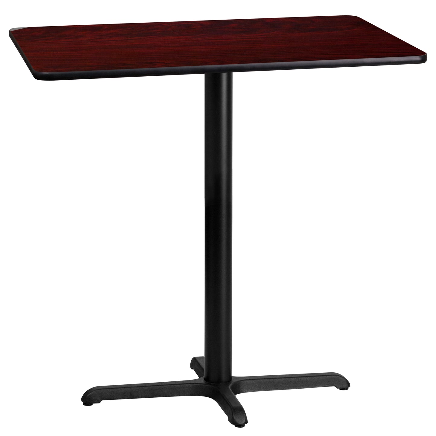 24'' x 42'' Rectangular Black Laminate Bar Height Table with 23.5'' x 29.5'' Table Base