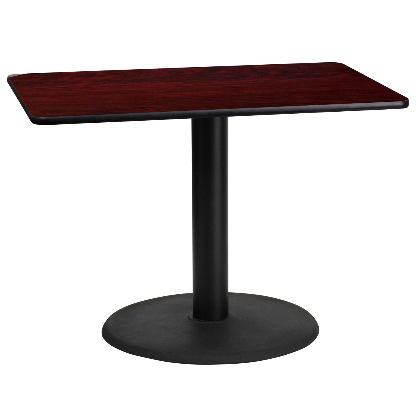 24'' x 42'' Rectangular Laminate Table Top with 24'' Round Table Base