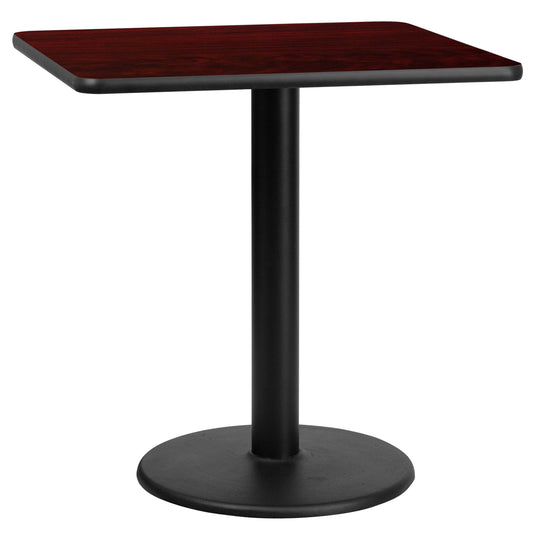 30'' Square Laminate Dining Table with 18'' Round Table Base