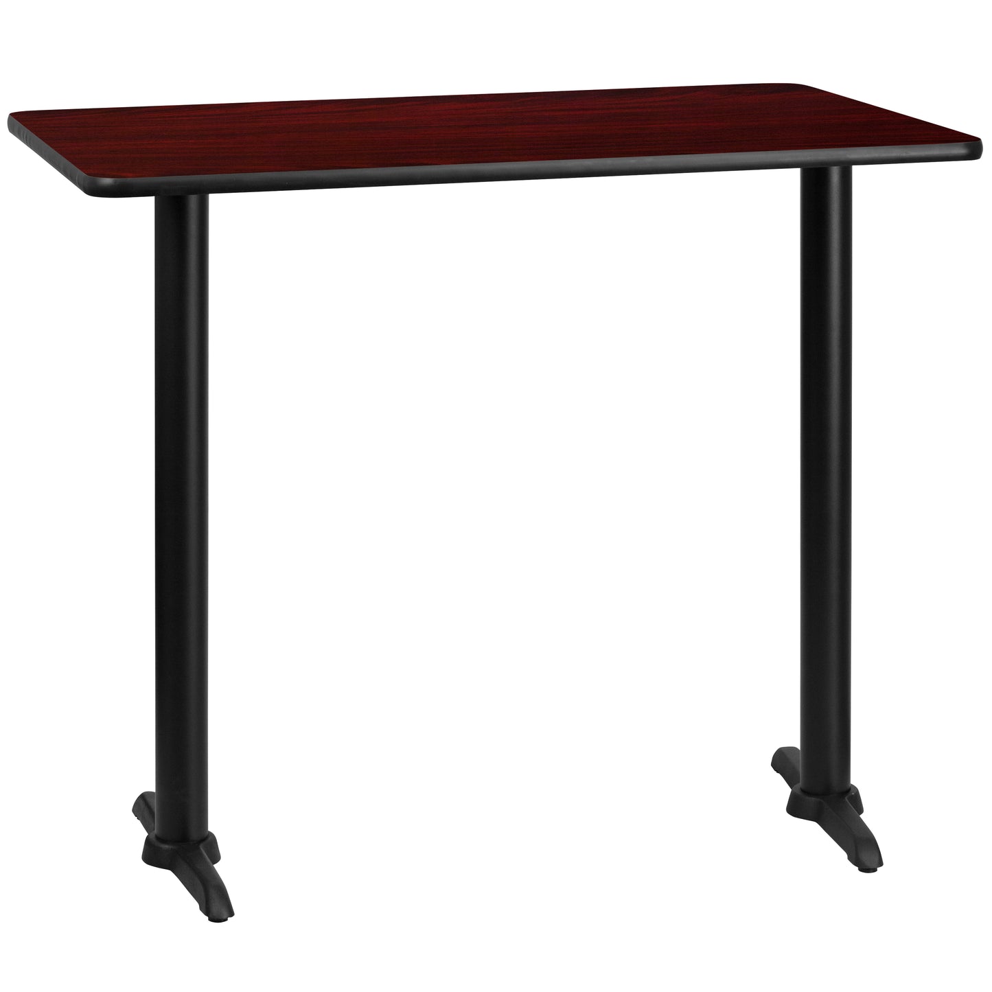 30'' x 48'' Rectangular Laminate Bar Height Table with 5'' x 22'' Table Bases