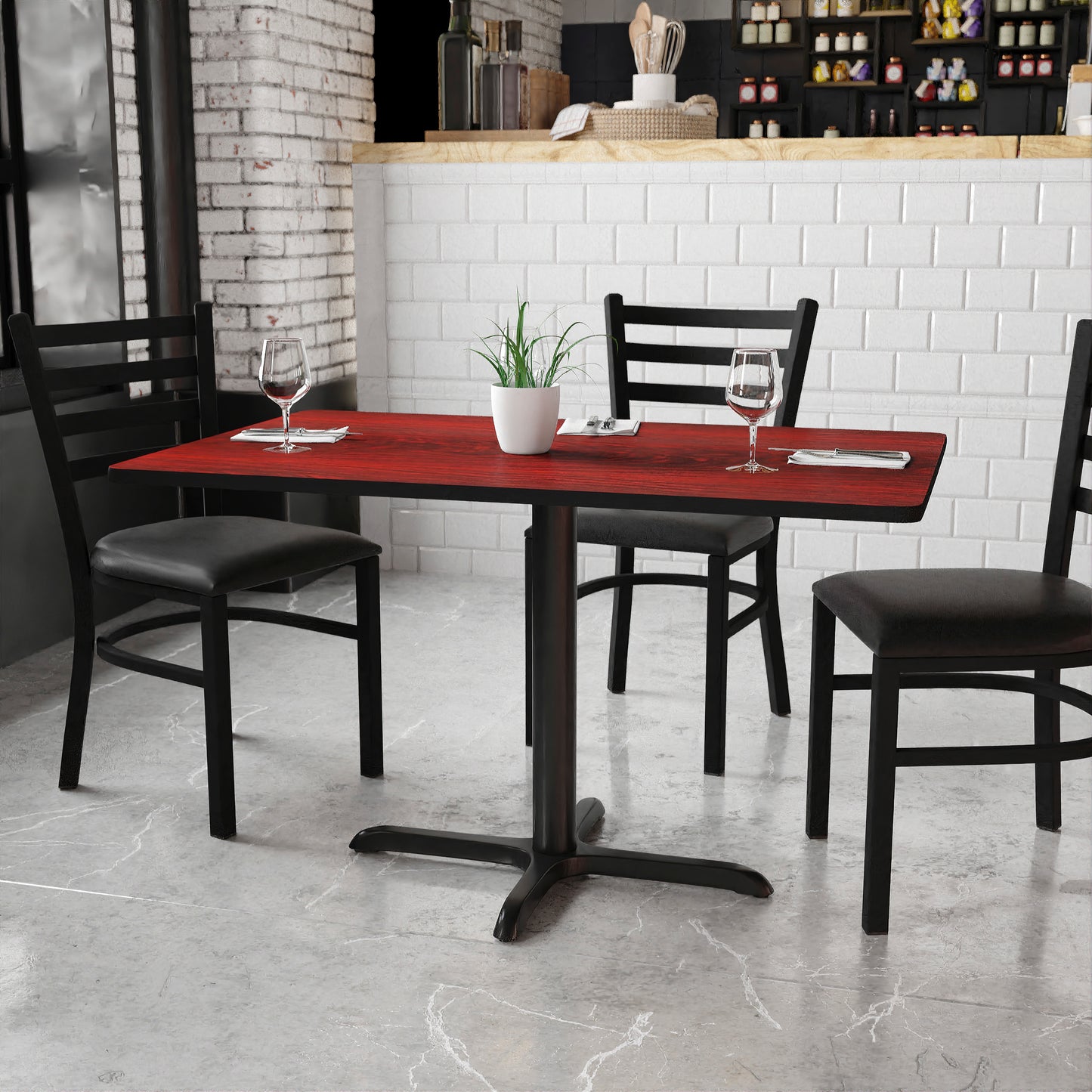 30'' x 48'' Rectangular Laminate Dining Table with 23.5'' x 29.5'' Table Base