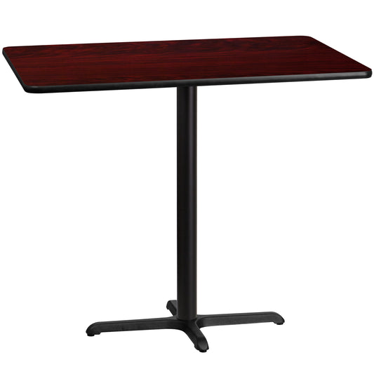 30'' x 48'' Rectangular Laminate Bar Height Table with 23.5'' x 29.5'' Table Base