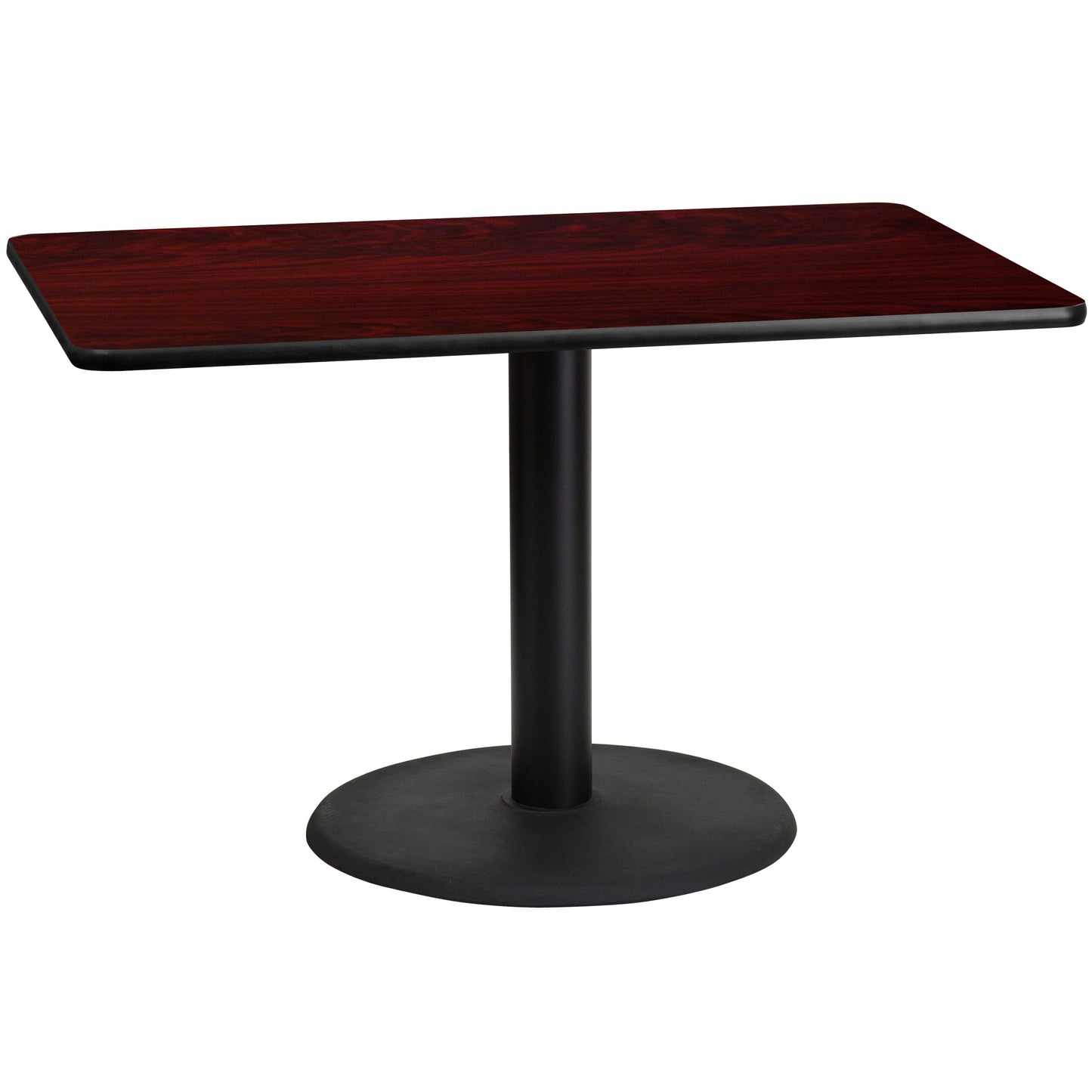 30'' x 48'' Rectangular Laminate Dining Table with 24'' Round Table Base