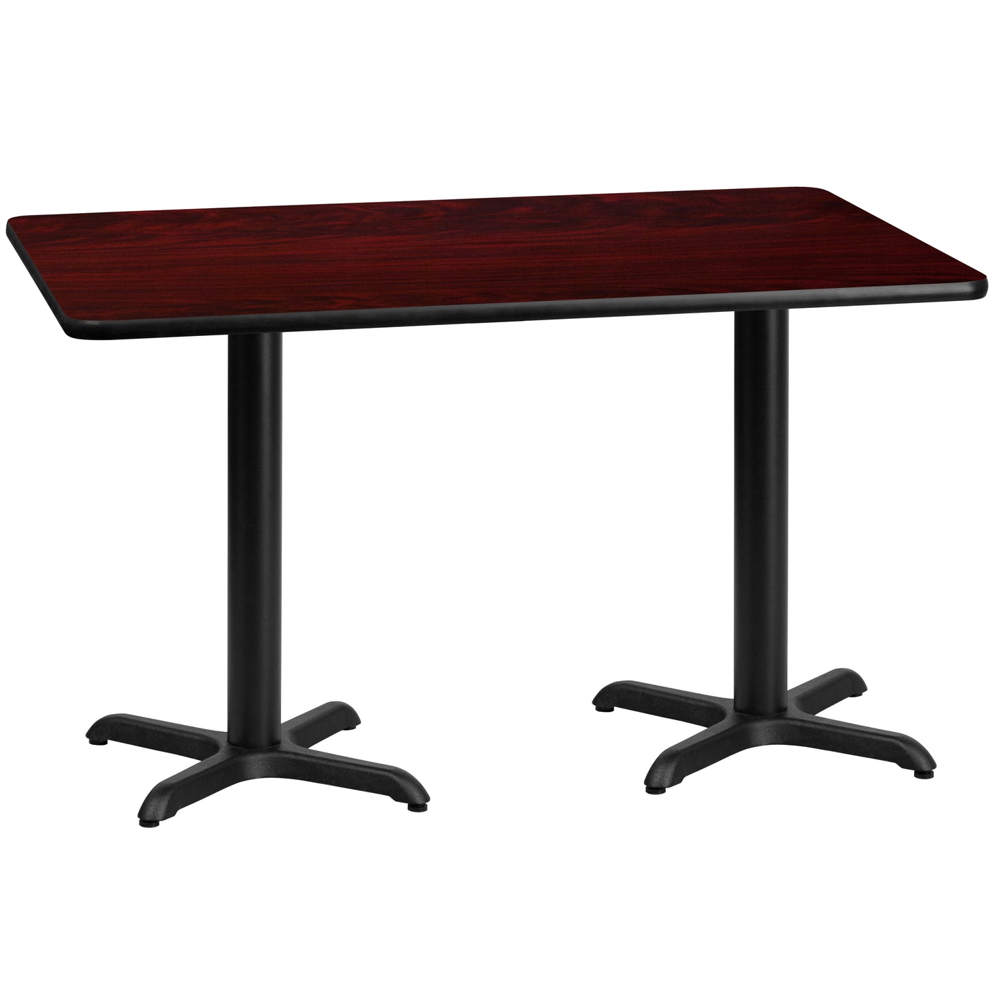 30'' x 60'' Rectangular Laminate Dining Table with 22'' x 22'' Table Bases