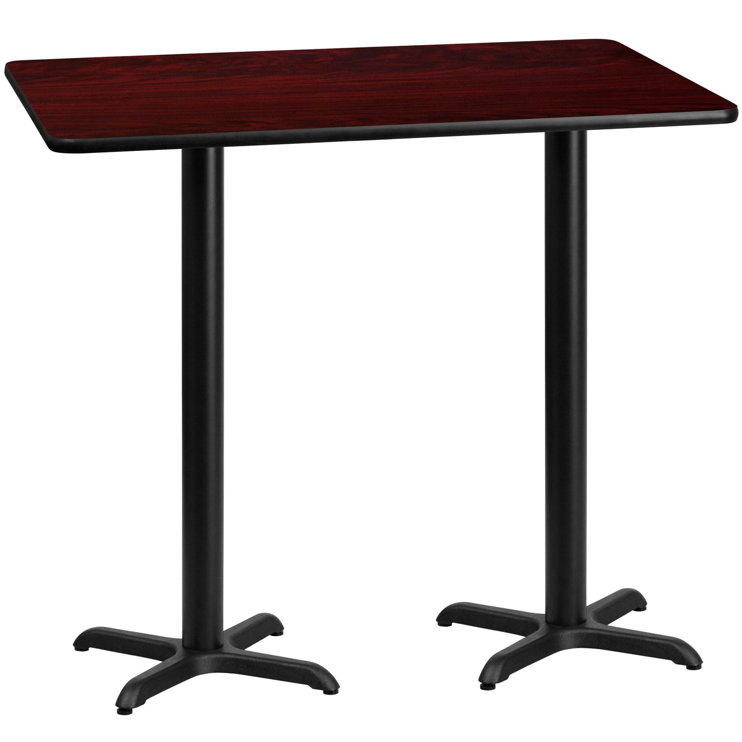 30'' x 60'' Rectangular Laminate Bar Height Table with 22'' x 22'' Table Bases