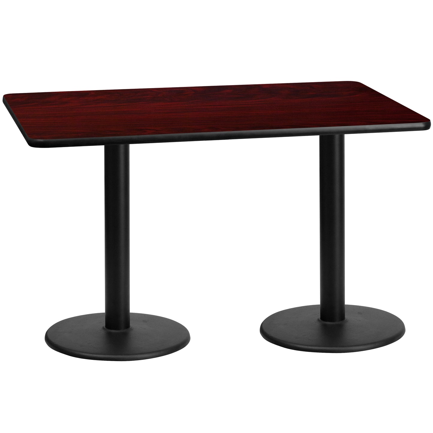 30'' x 60'' Rectangular Laminate Dining Table with 18'' Round Table Bases