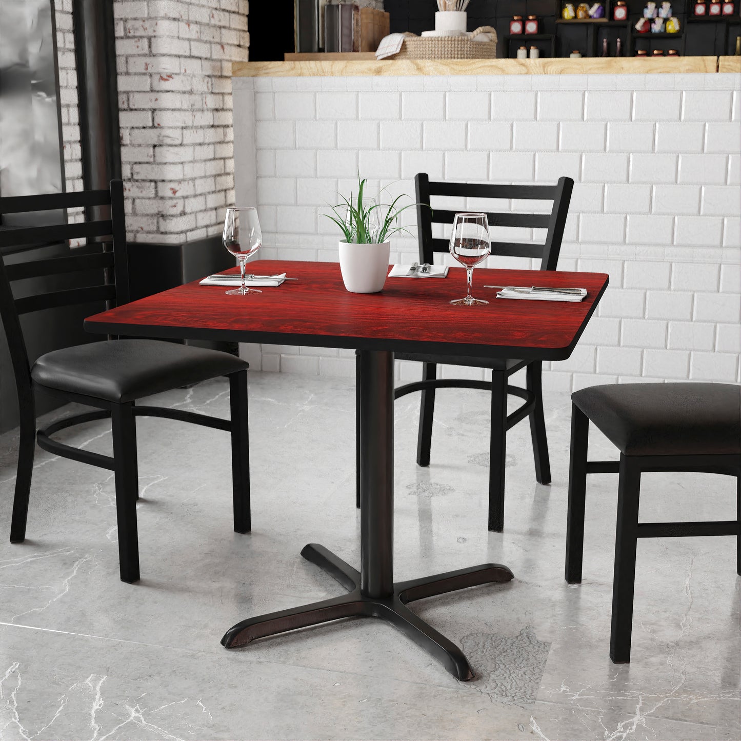 36'' Square Laminate Dining Table with 30'' x 30'' Table Base