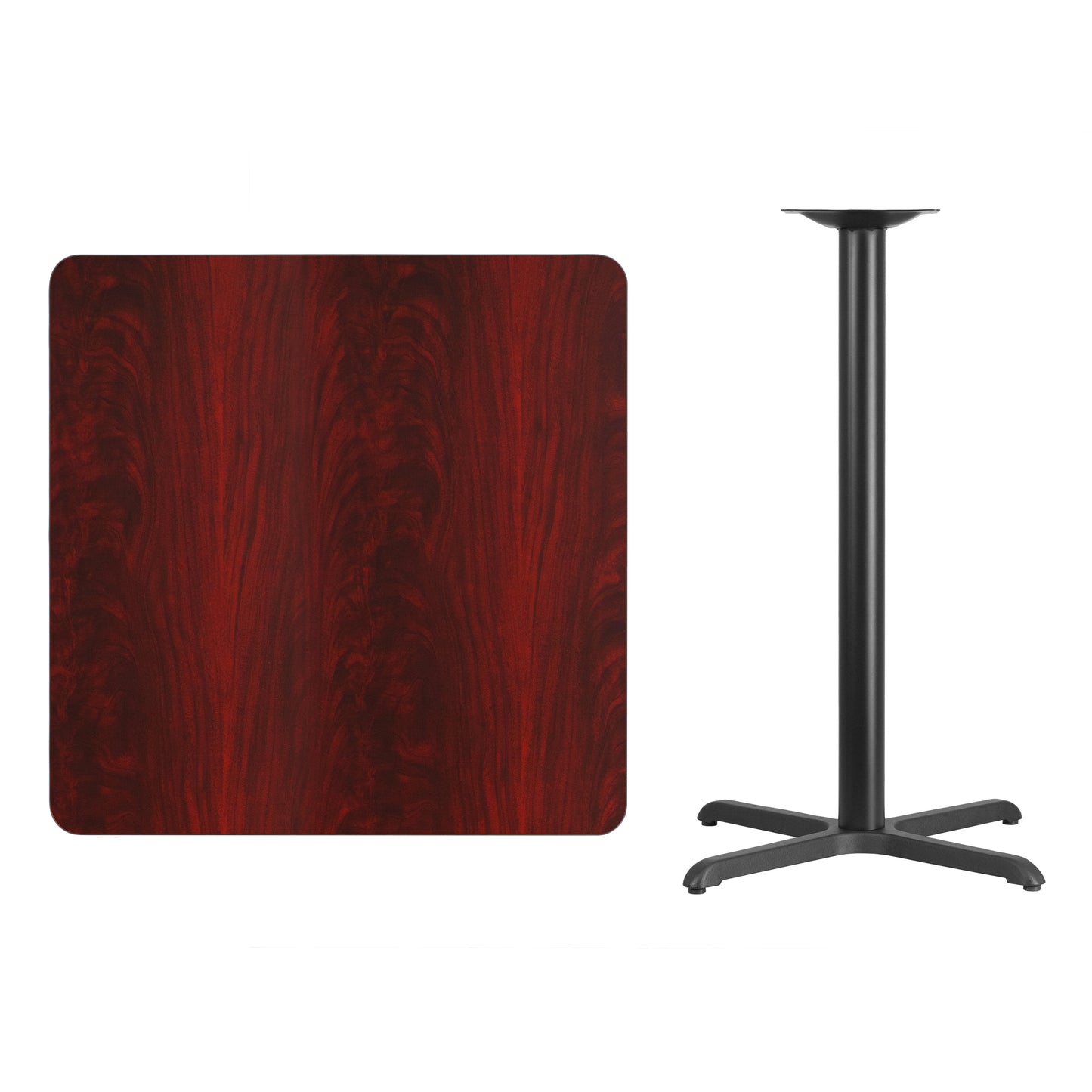 36'' Square Laminate Bar Height Table with 30'' x 30'' Table Base