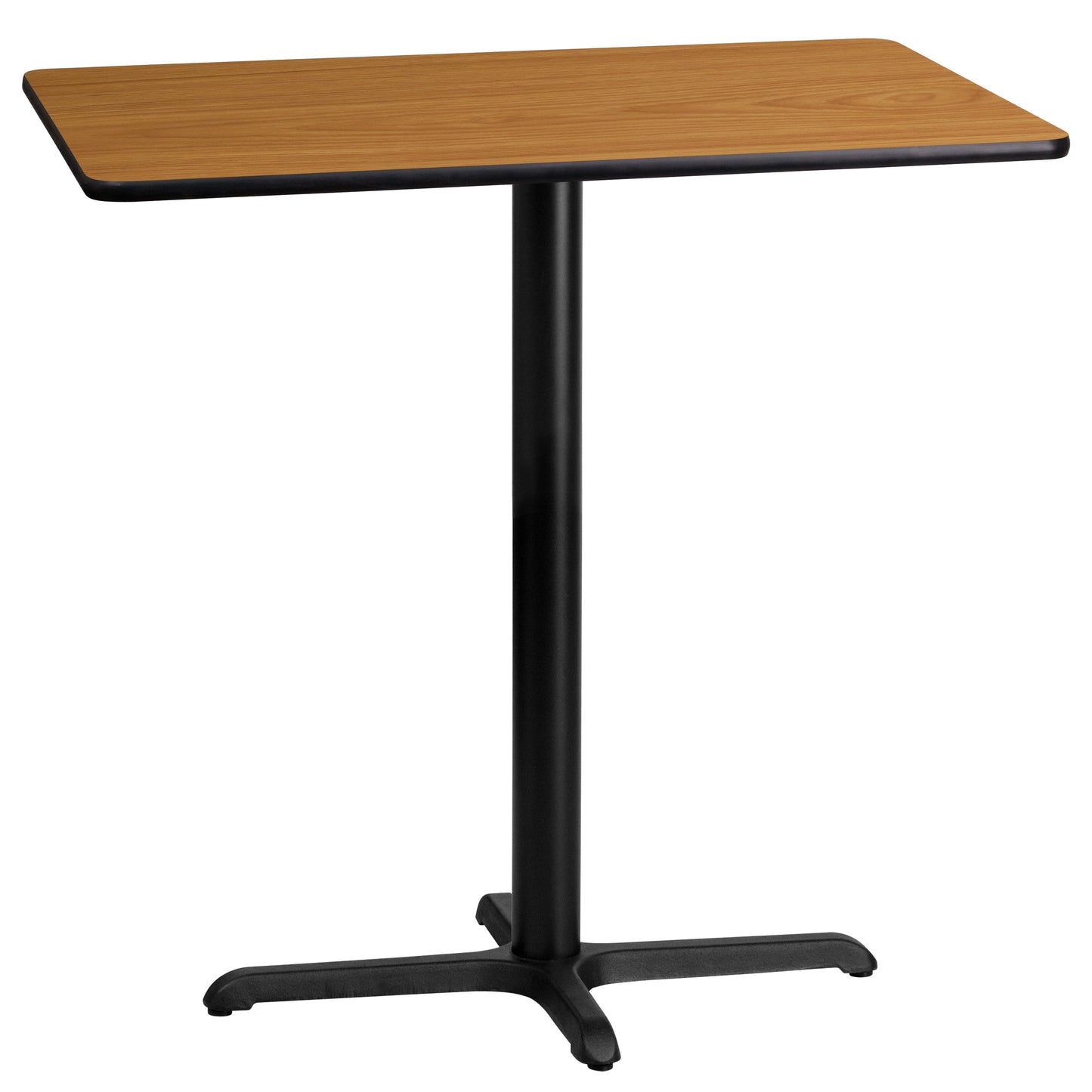 24'' x 42'' Rectangular Black Laminate Bar Height Table with 23.5'' x 29.5'' Table Base