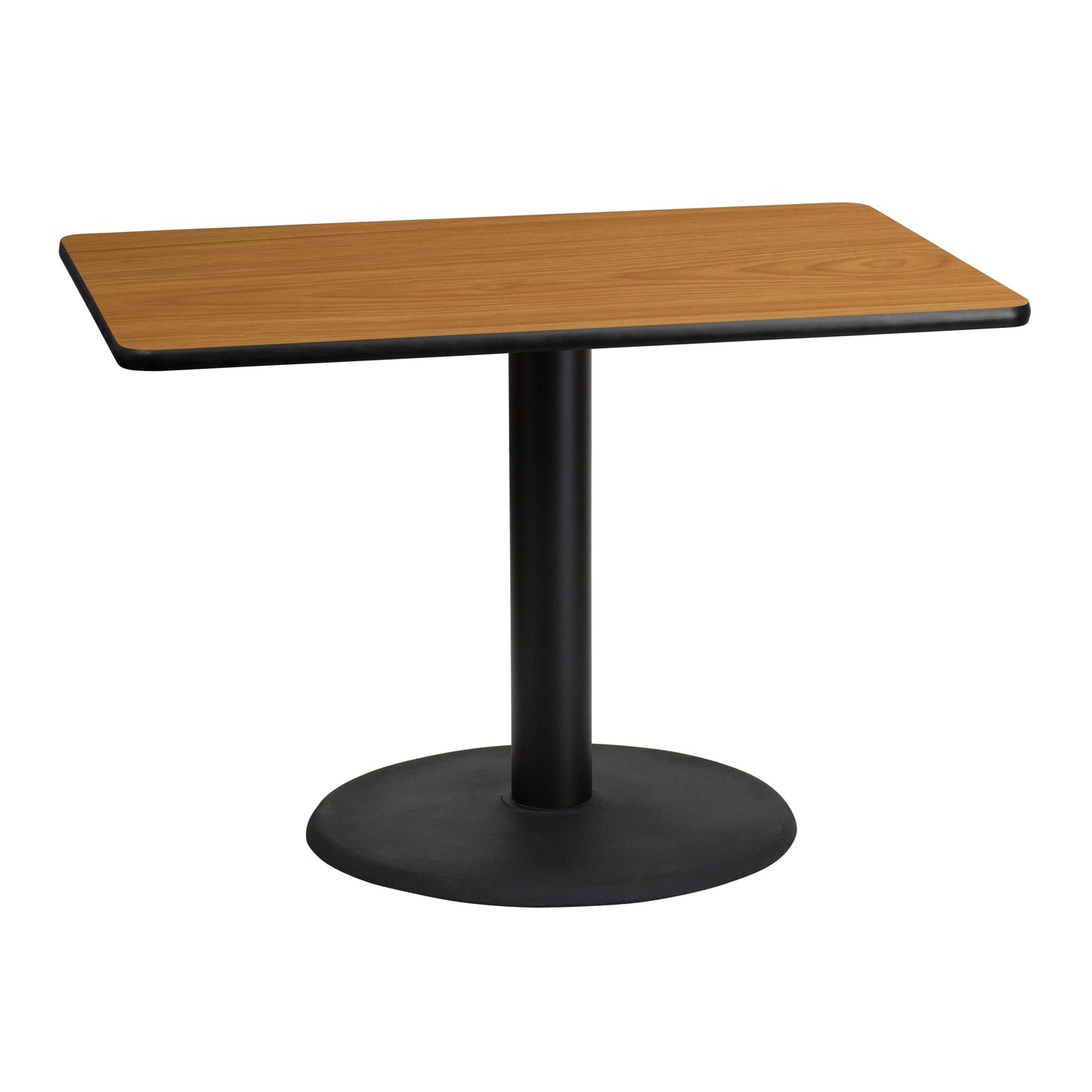 30'' x 42'' Rectangular Laminate Dining Table with 24'' Round Table Base