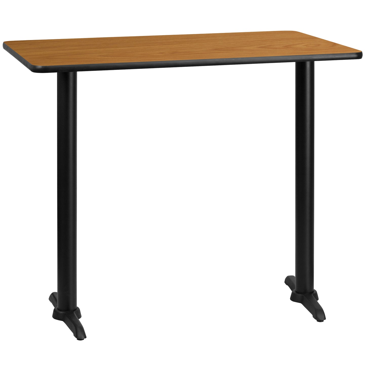 30'' x 48'' Rectangular Laminate Bar Height Table with 5'' x 22'' Table Bases