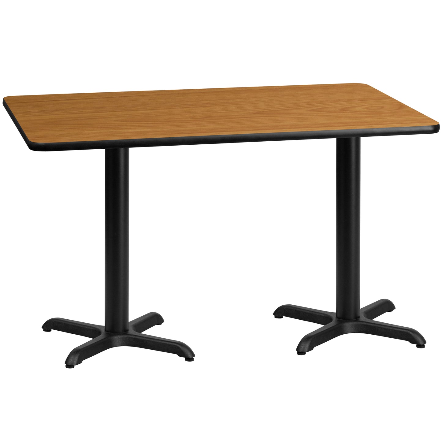 30'' x 60'' Rectangular Laminate Dining Table with 22'' x 22'' Table Bases