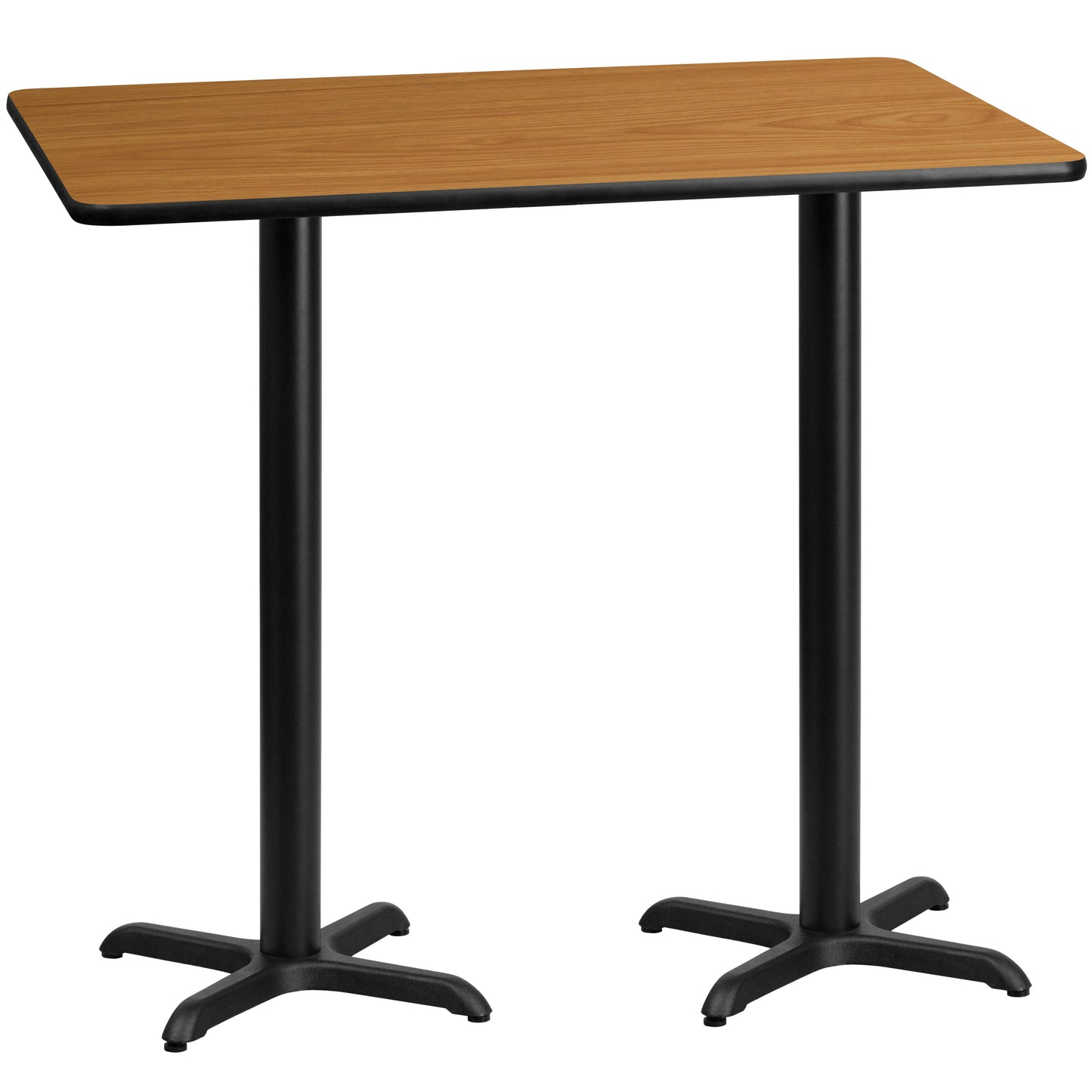 30'' x 60'' Rectangular Laminate Bar Height Table with 22'' x 22'' Table Bases