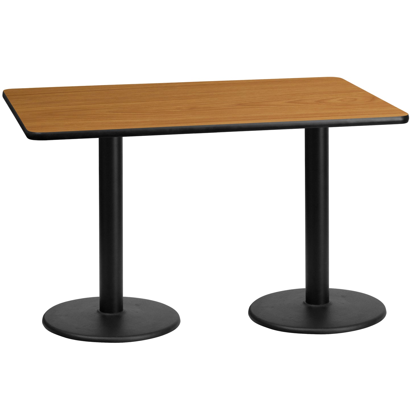 30'' x 60'' Rectangular Laminate Dining Table with 18'' Round Table Bases