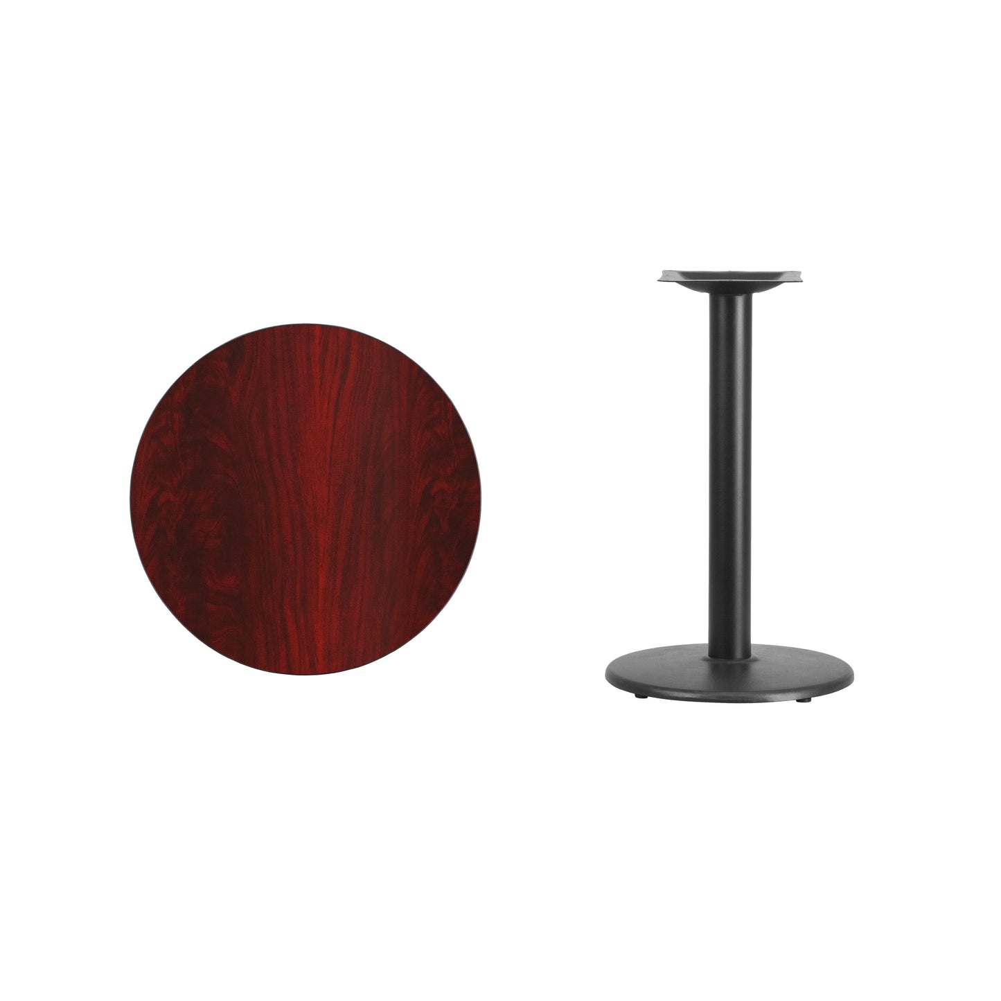 24" Round Restaurant Dining Table with 18" Table Base