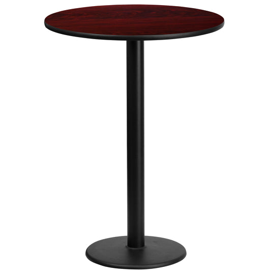 24" Round Restaurant Bar Height Table with 18" Table Base