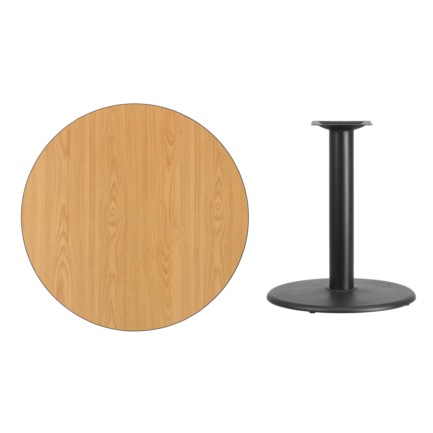 36'' Round Laminate Restaurant Table with 24" Round Table Base