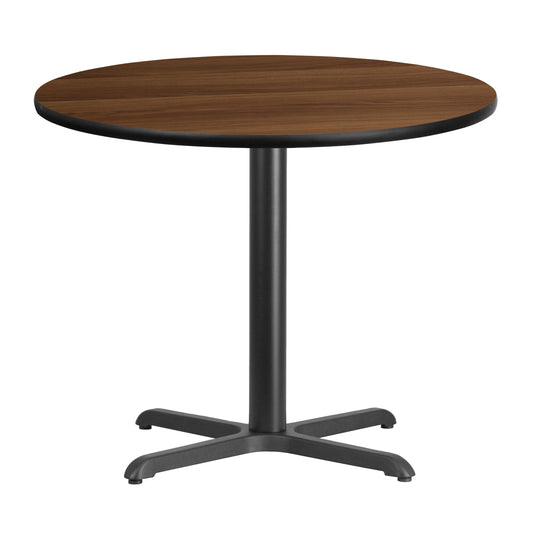 36'' Round Laminate Restaurant Table with 30'' x 30'' Table Base