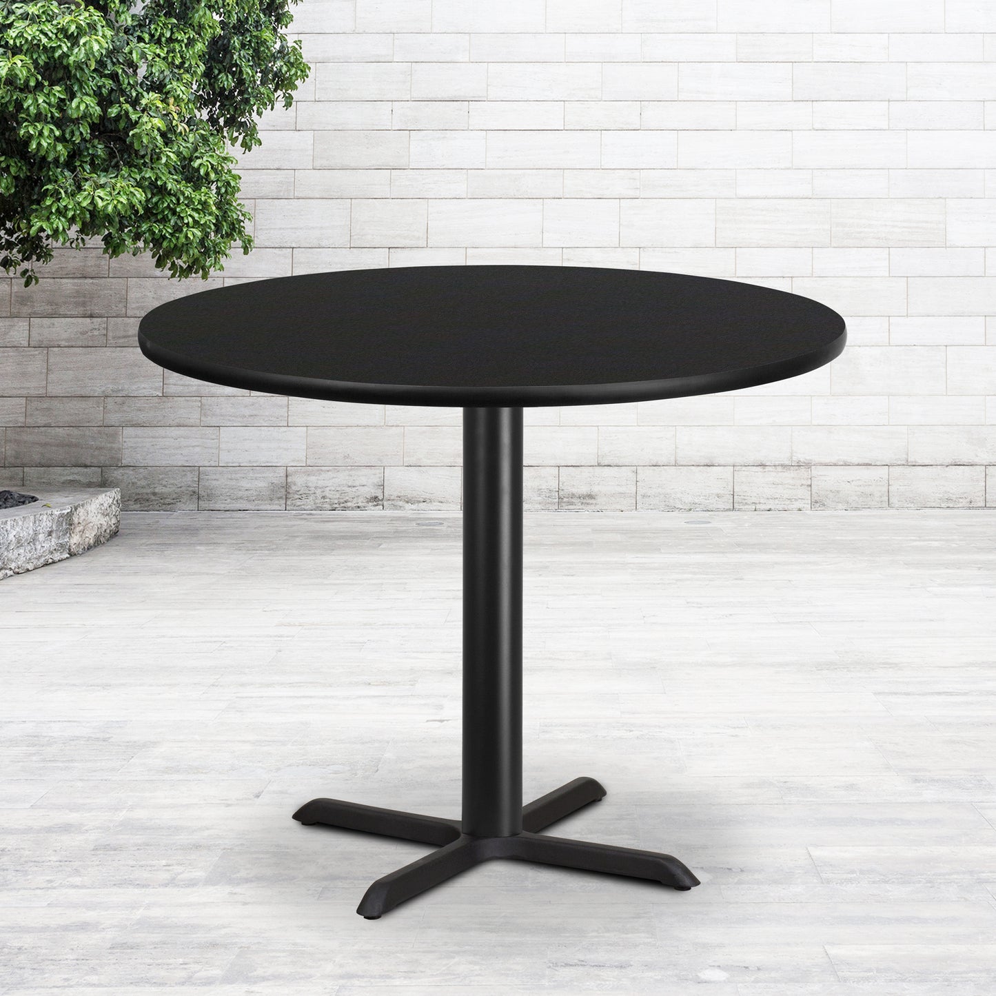 42'' Round Laminate Restaurant Table with 33" x 33" Table Base