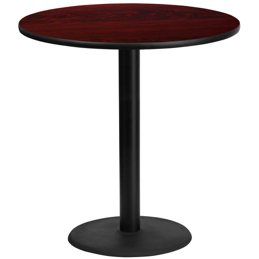 42'' Round Laminate Restaurant Bar Height Table with 24" Table Base