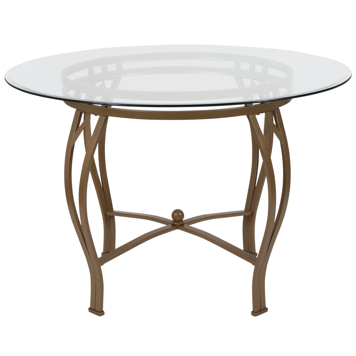 Contemporary 45" Round Glass Dining Table - Seating for 5