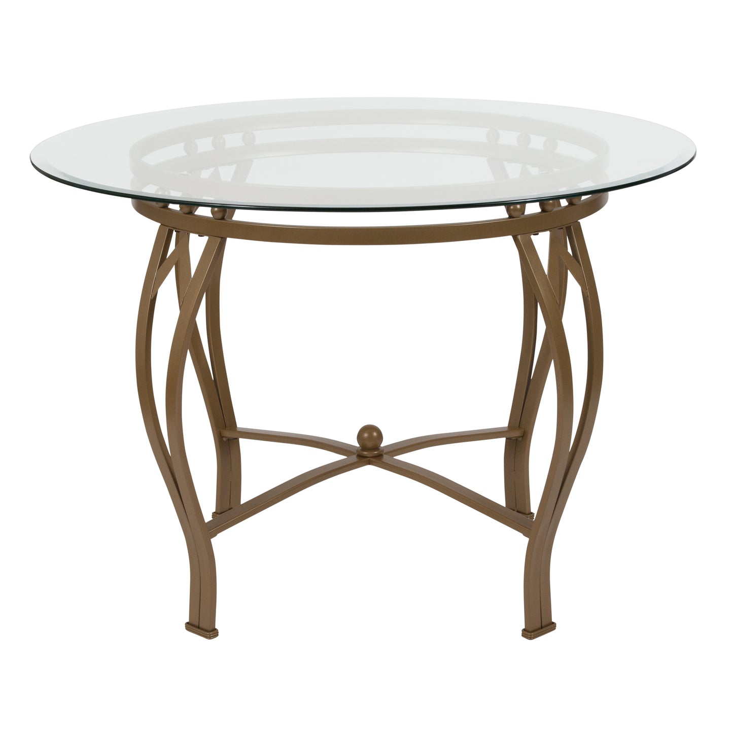 Contemporary Round Glass Dining Table for 5