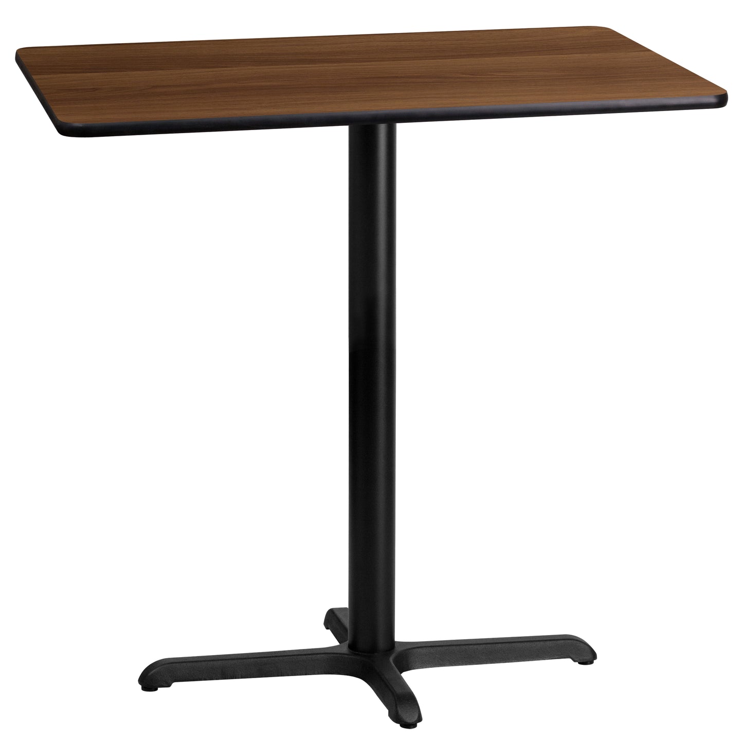 24'' x 42'' Rectangular Black Laminate Bar Height Table with 23.5'' x 29.5'' Table Base