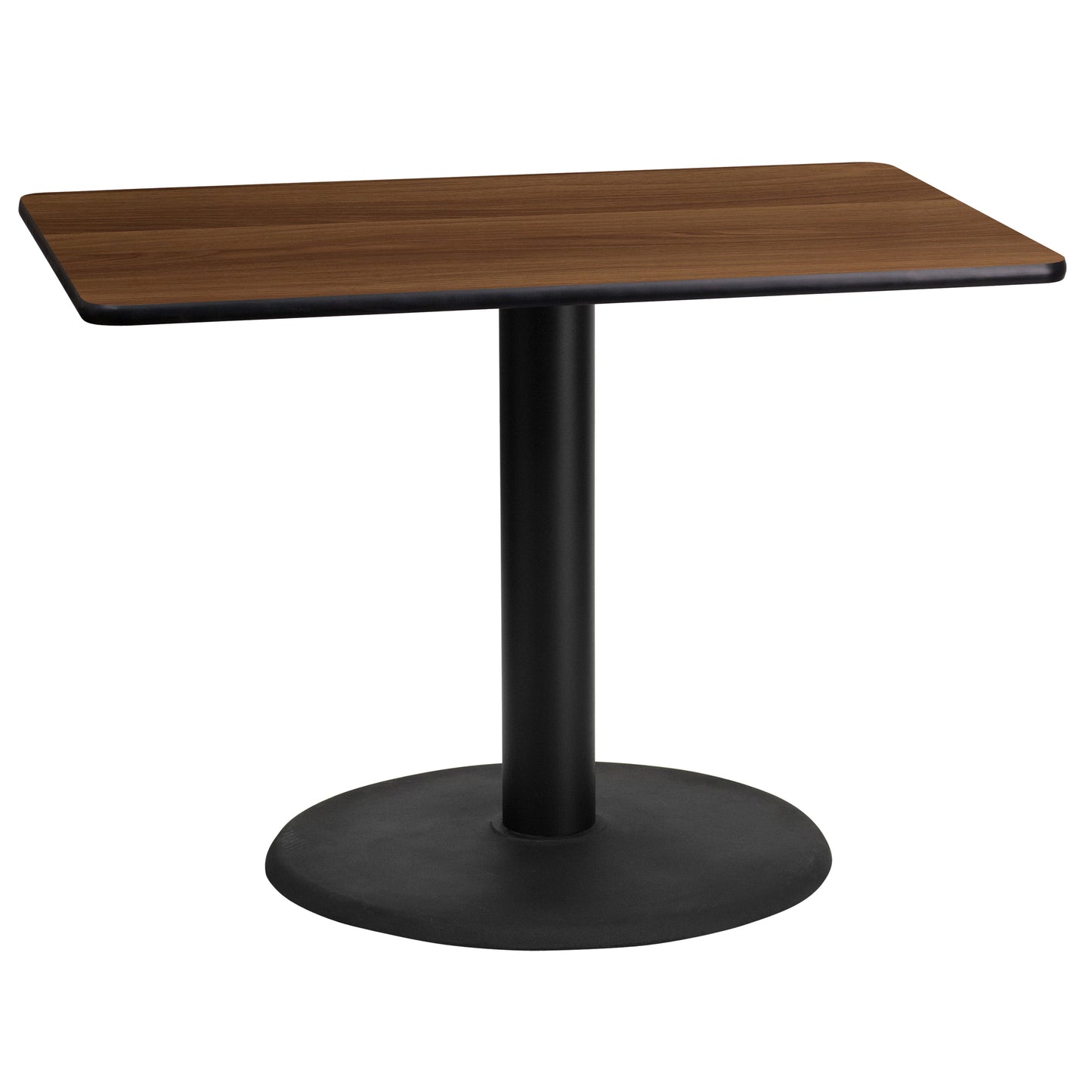 24'' x 42'' Rectangular Laminate Table Top with 24'' Round Table Base