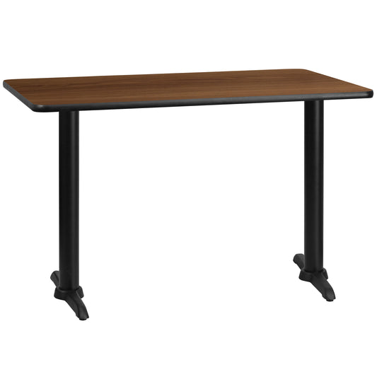 30'' x 48'' Rectangular Laminate Dining Table with 5'' x 22'' Table Bases