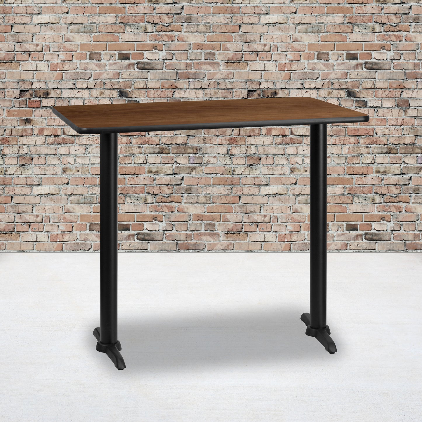 30'' x 48'' Rectangular Laminate Bar Height Table with 5'' x 22'' Table Bases